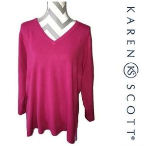 Karen Scott size 3x plus size light weight pink sweater